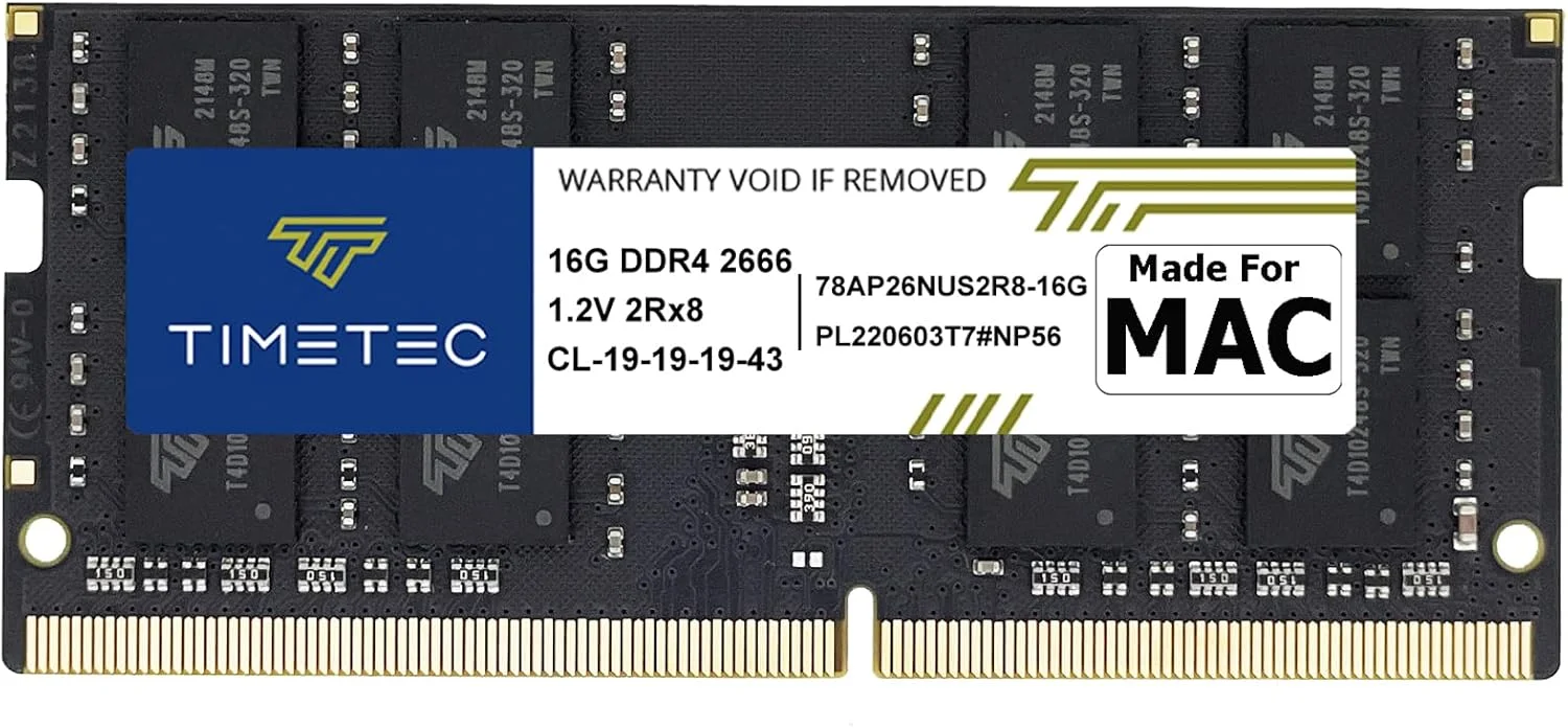رم 16 گیگابایتی Timetec سازگار با Apple DDR4 2666MHz برای iMac اواسط 2020 (20,1/20,2) / iMac اواسط 2019 (19,1) 27 اینچی با صفحه نمایش Retina 5K، Mac Mini اواخر 2018 (8,1) PC4-21333 / PC4-21300 SODIMM ارتقاء رم MAC
