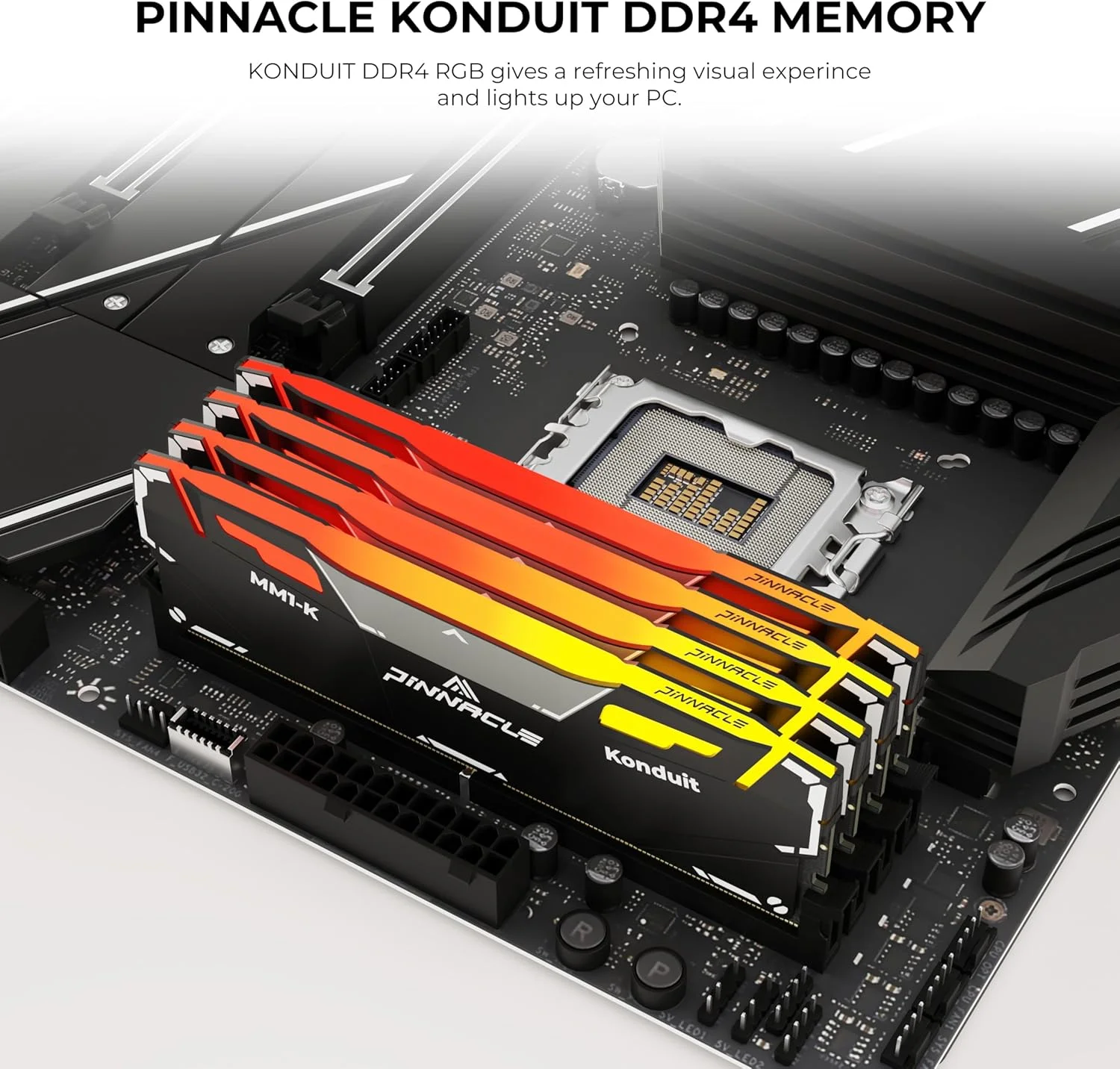رم گیمینگ Timetec Pinnacle Konduit RGB با ظرفیت 8 گیگابایت DDR4 3600MHz PC4-28800 CL18-22-22-42 XMP2.0 اورکلاک 1.35V سازگار با AMD و Intel برای ماژول رم کامپیوتر گیمینگ دسکتاپ - مشکی