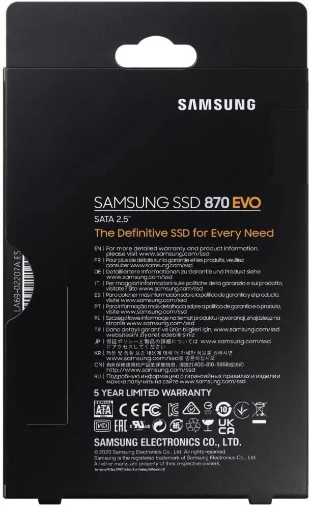 حافظه اس اس دی اینترنال سامسونگ 870 EVO با ظرفیت 1 ترابایت و فرم فاکتور 2.5 اینچ - MZ-77E1T0BW