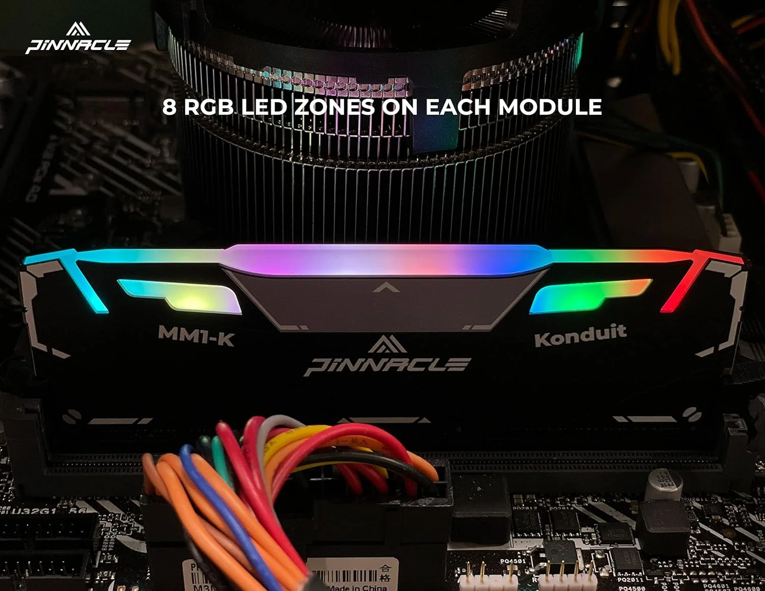 رم گیمینگ Timetec Pinnacle Konduit RGB با ظرفیت 8 گیگابایت DDR4 3600MHz PC4-28800 CL18-22-22-42 XMP2.0 اورکلاک 1.35V سازگار با AMD و Intel برای ماژول رم کامپیوتر گیمینگ دسکتاپ - مشکی