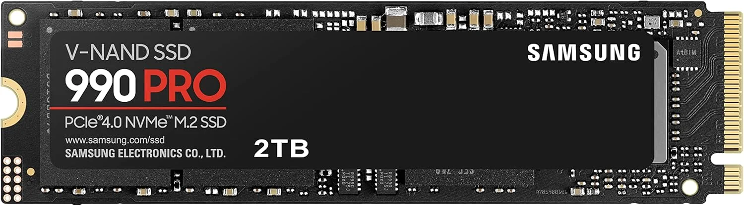 حافظه اس اس دی سامسونگ 990 PRO M.2 با ظرفیت 2000 گیگابایت، رابط PCI Express 4.0، نوع VNAND MLC و پروتکل NVMe