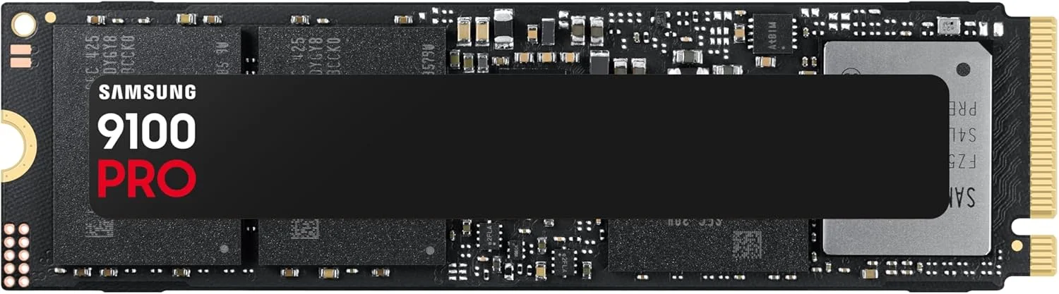 حافظه اس اس دی سامسونگ 9100 PRO با ظرفیت 4 ترابایت، PCIe 5.0x4 M.2 2280، سرعت خواندن ترتیبی تا 14800 مگابایت بر ثانیه، بهترین برای محاسبات هوش مصنوعی، بازی و ایستگاه های کاری سنگین (MZ VAP4T0B/AM)