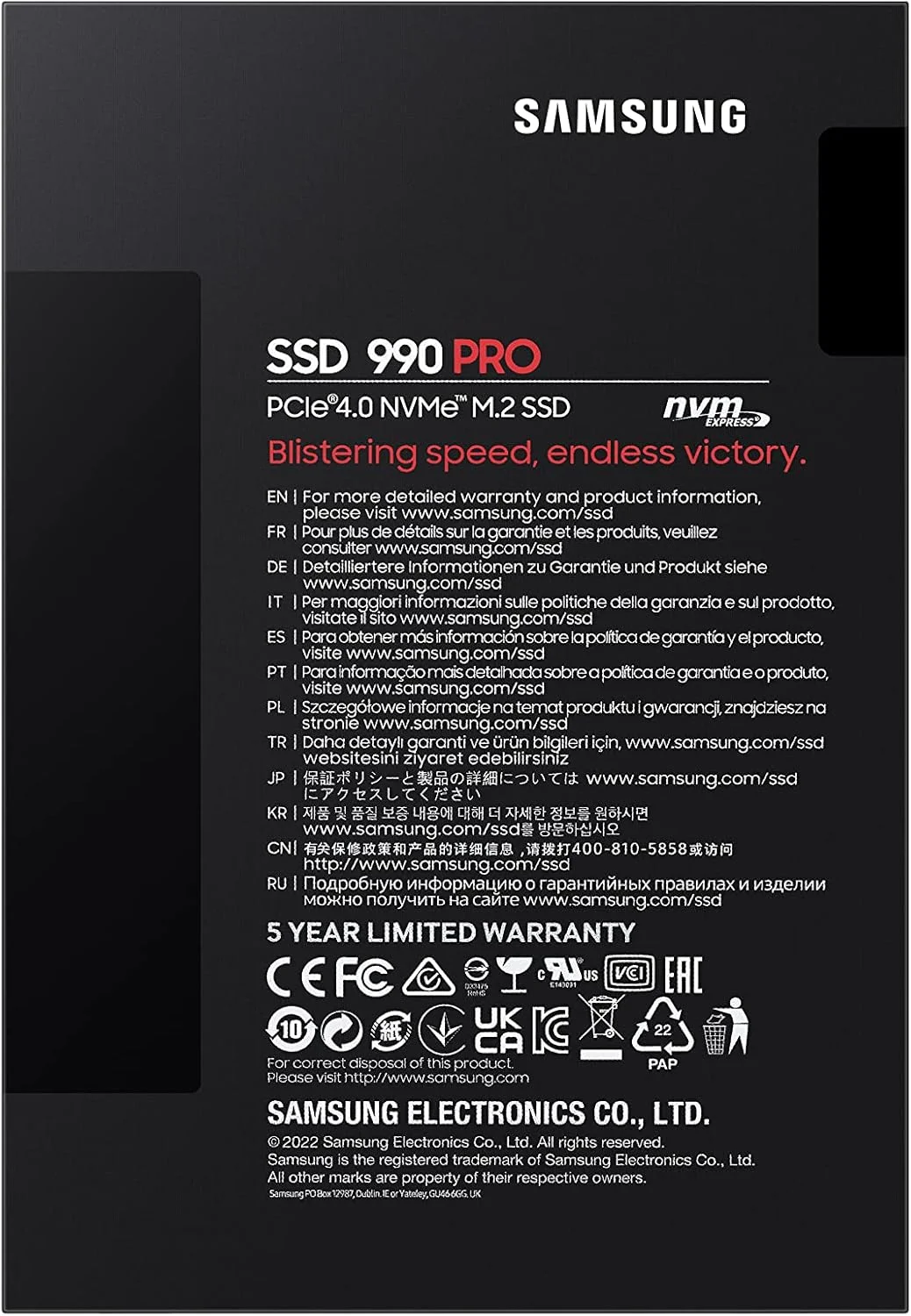 حافظه اس اس دی سامسونگ 990 PRO M.2 با ظرفیت 2000 گیگابایت، رابط PCI Express 4.0، نوع VNAND MLC و پروتکل NVMe حافظه اس اس دی سامسونگ 990 PRO M.2 با ظرفیت 2000 گیگابایت، رابط PCI Express 4.0، نوع VNAND MLC و پروتکل NVMe