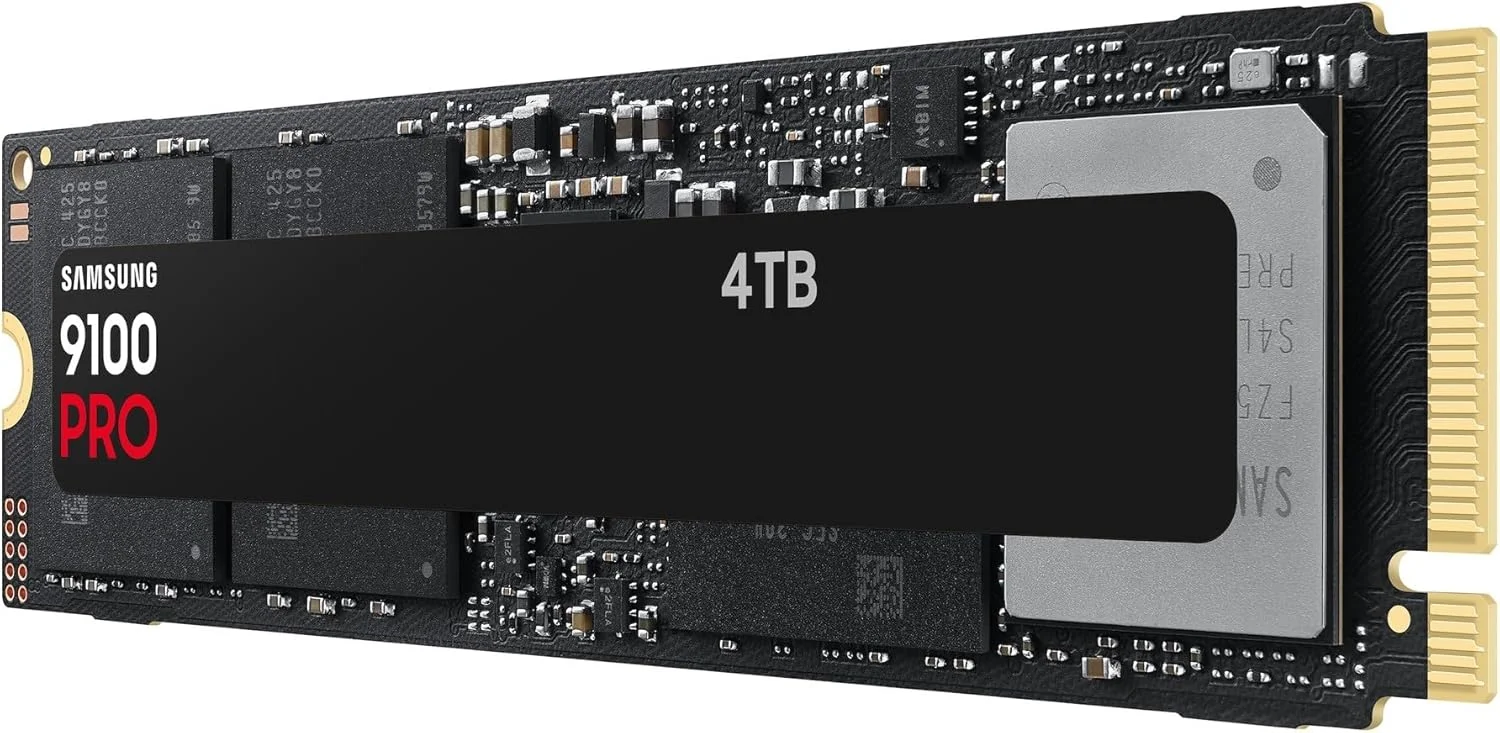 حافظه اس اس دی Samsung 9100 PRO NVMe M.2، ظرفیت 4 ترابایت، PCIe 5.0، سرعت خواندن 14800 مگابایت بر ثانیه، سرعت نوشتن 13400 مگابایت بر ثانیه، اس اس دی داخلی برای بازی، ویرایش ویدئو و هوش مصنوعی، مشکی، مدل MZ-VAP4T0BW حافظه اس اس دی Samsung 9100 PRO NVMe M.2، ظرفیت 4 ترابایت، PCIe 5.0، سرعت خواندن 14800 مگابایت بر ثانیه، سرعت نوشتن 13400 مگابایت بر ثانیه، اس اس دی داخلی برای بازی، ویرایش ویدئو و هوش مصنوعی، مشکی، مدل MZ-VAP4T0BW