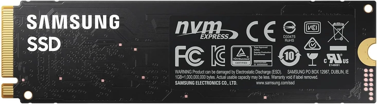درایو حالت جامد داخلی SAMSUNG 980 M.2 NVMe Interface برای بازی، گرافیک سنگین، حالت تمام قدرت، مشکی، MZ-V8V1T0BW