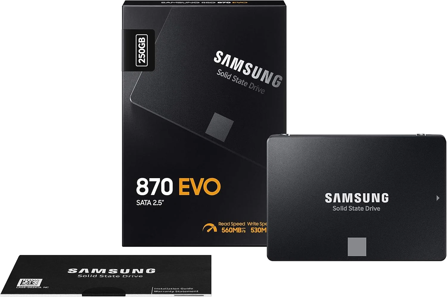 درایو حالت جامد (SSD) سامسونگ 870 EVO با ظرفیت 250 گیگابایت SATA 2.5 اینچی مدل MZ-77E250BW