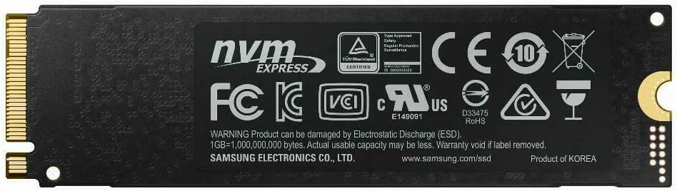 درایو حالت جامد داخلی سامسونگ 970 Evo 1 ترابایت PCIe NVMe M.2 2280 SSD مدل MZ V7E1T0Bw مشکی, MZ-V7E1T0BW