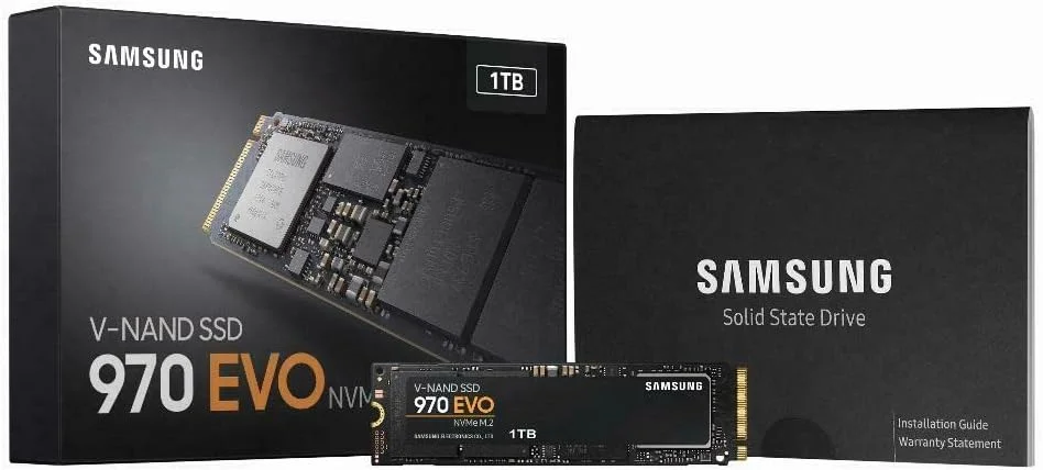 درایو حالت جامد داخلی سامسونگ 970 Evo 1 ترابایت PCIe NVMe M.2 2280 SSD مدل MZ V7E1T0Bw مشکی, MZ-V7E1T0BW