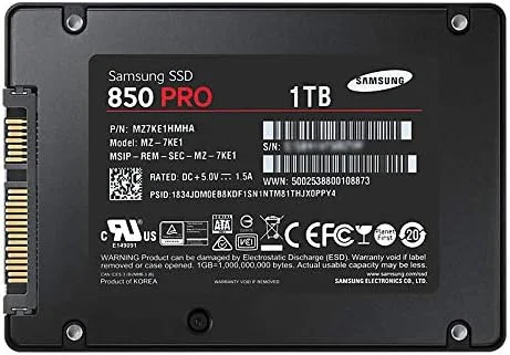 درایو حالت جامد سامسونگ 850 PRO با ظرفیت 1 ترابایت، 2.5 اینچی، SATA III