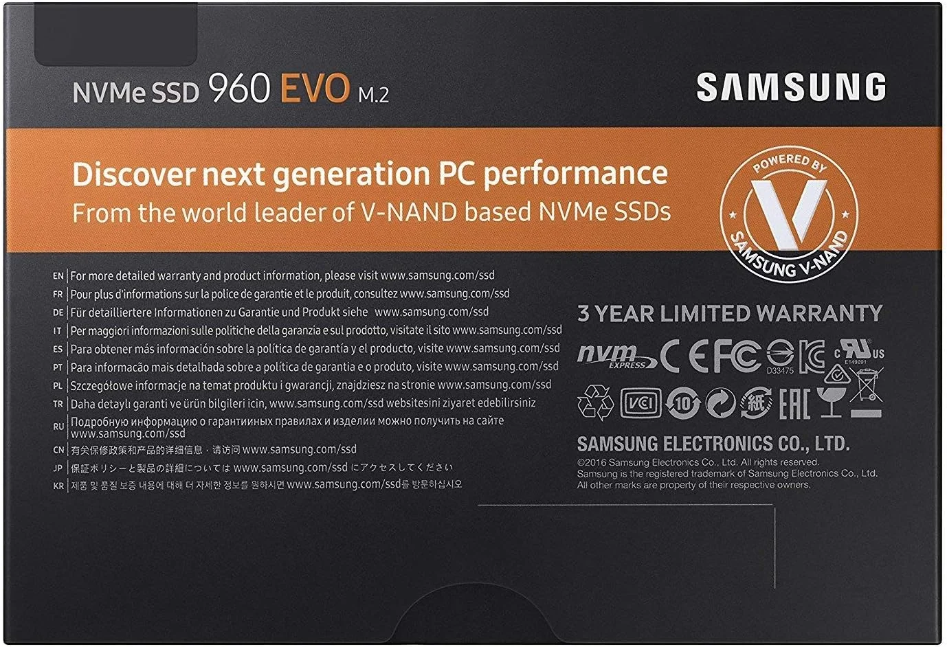 حافظه اس اس دی داخلی سامسونگ 960 EVO Series - 1 ترابایت PCIe NVMe - M.2 (MZ-V6E1T0BW)