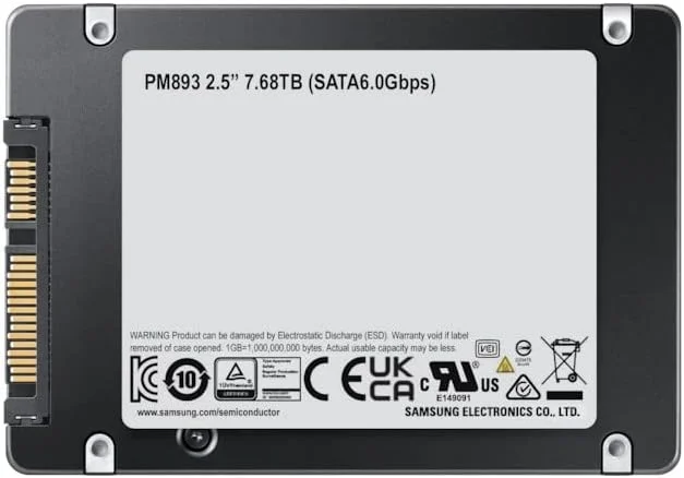 اس اس دی 2.5 اینچی SATA سامسونگ PM893 ظرفیت 7.68 ترابایت