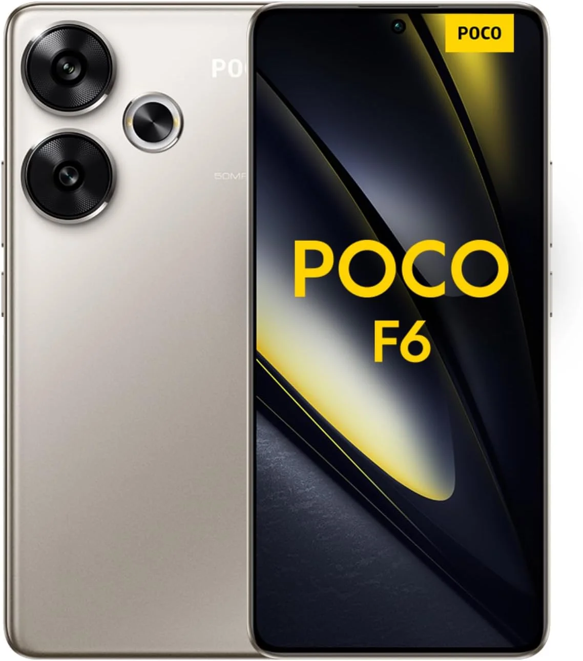گوشی موبایل شیائومی POCO F6 5G، تیتانیوم (8 گیگابایت رم + 256 گیگابایت حافظه داخلی) | Snapdragon 8s Gen 3 | صفحه نمایش 6.67 اینچی AMOLED 120 هرتز | دوربین سه گانه با OIS 50+8 مگاپیکسل، دوربین جلو 20 مگاپیکسل