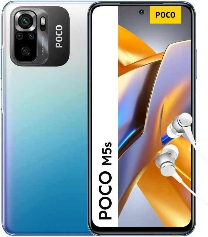 گوشی موبایل شیائومی Poco M5s دو سیم کارت 64 گیگابایت حافظه داخلی + 4 گیگابایت رم (فقط GSM | بدون CDMA) آنلاک کارخانه 4G/LTE (آبی) - نسخه بین المللی