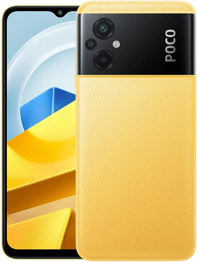 گوشی موبایل شیائومی POCO M5 با نمایشگر 90 هرتز 6.58 اینچی FHD+ DotDrop دو سیم کارت زرد 4 گیگابایت رم 64 گیگابایت 4G