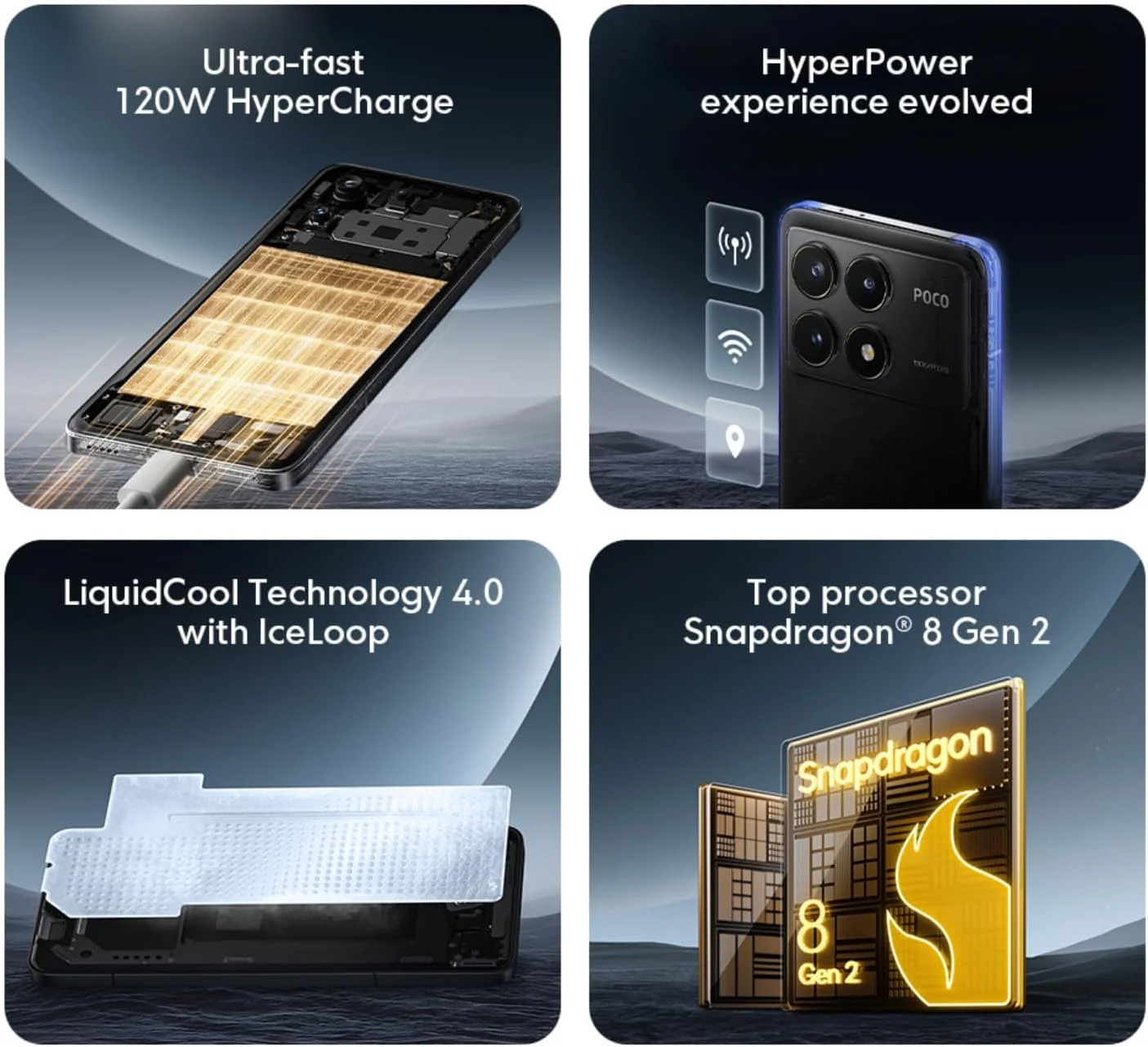 گوشی موبایل شیائومی POCO F6 Pro 5G، مشکی (16 گیگابایت رم + 1 ترابایت حافظه داخلی) | اسنپدراگون 8 نسل 2 | صفحه نمایش 6.67 اینچی AMOLED 120 هرتز | دوربین سه گانه با OIS 50+8+2 مگاپیکسل، دوربین جلو 16 مگاپیکسل