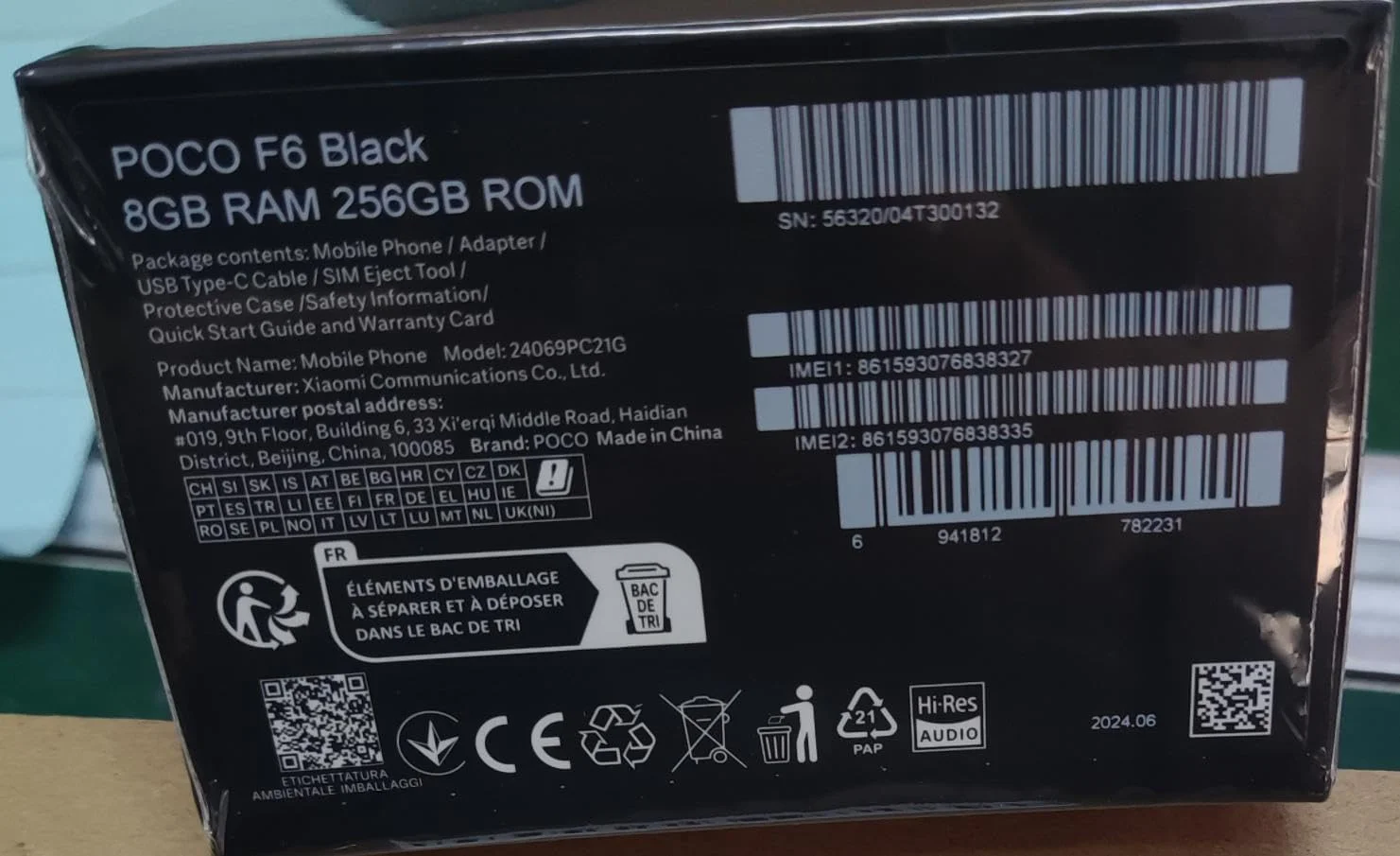 گوشی هوشمند شیائومی POCO F6 با 8 گیگابایت رم + 256 گیگابایت حافظه داخلی، باتری 5000 میلی آمپر ساعتی، صفحه نمایش 120 هرتز Flow AMOLED، شارژر توربو 90 واتی، دوربین دوگانه 50 مگاپیکسلی با OIS، مشکی