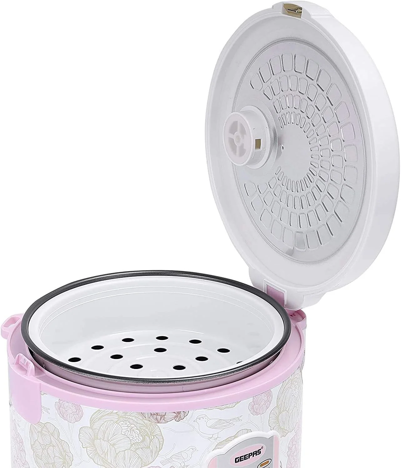 پلوپز برقی 1.5 لیتری جیپاس با بخارپز | دیگ داخلی نچسب 500 وات، پخت خودکار، تمیز کردن آسان، محافظت در برابر درجه حرارت بالا - تهیه و بخارپز سبزیجات و غذای سالم