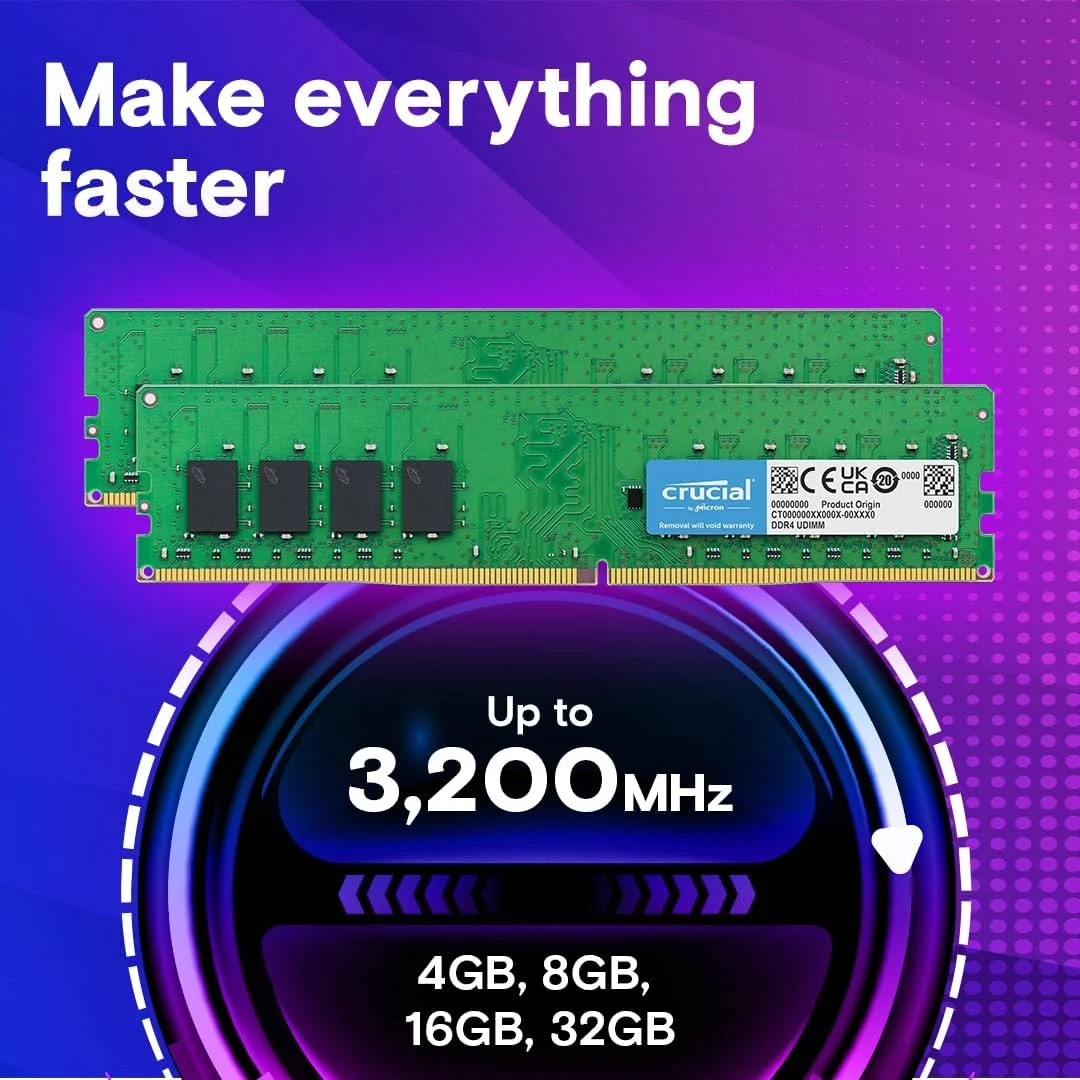 کیت رم کروشیال 64 گیگابایت (2x32 گیگابایت) DDR4 3200MHz CL22 (یا 2933MHz یا 2666MHz) حافظه دسکتاپ CT2K32G4DFD832A کیت رم کروشیال 64 گیگابایت (2x32 گیگابایت) DDR4 3200MHz CL22 (یا 2933MHz یا 2666MHz) حافظه دسکتاپ CT2K32G4DFD832A