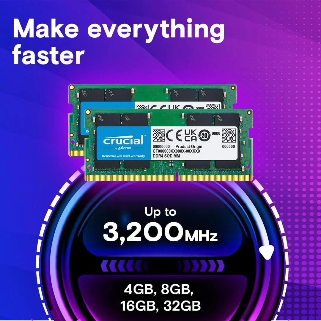 رم لپ تاپ کروشیال 8 گیگابایت DDR4 3200MHz CL22 (یا 2933MHz یا 2666MHz) مدل CT8G4SFRA32A رم لپ تاپ کروشیال 8 گیگابایت DDR4 3200MHz CL22 (یا 2933MHz یا 2666MHz) مدل CT8G4SFRA32A