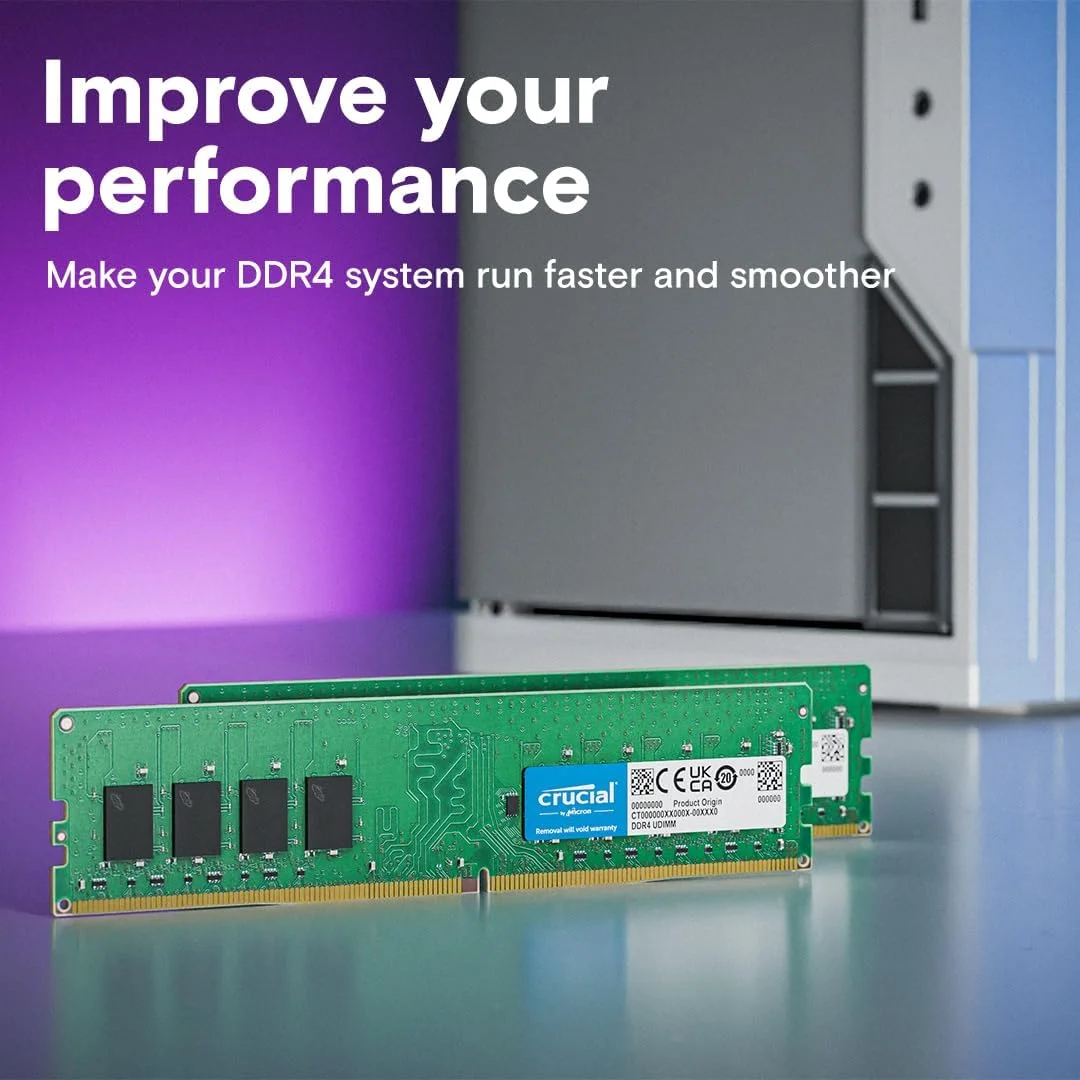کیت رم کروشیال 64 گیگابایت (2x32 گیگابایت) DDR4 3200MHz CL22 (یا 2933MHz یا 2666MHz) حافظه دسکتاپ CT2K32G4DFD832A کیت رم کروشیال 64 گیگابایت (2x32 گیگابایت) DDR4 3200MHz CL22 (یا 2933MHz یا 2666MHz) حافظه دسکتاپ CT2K32G4DFD832A