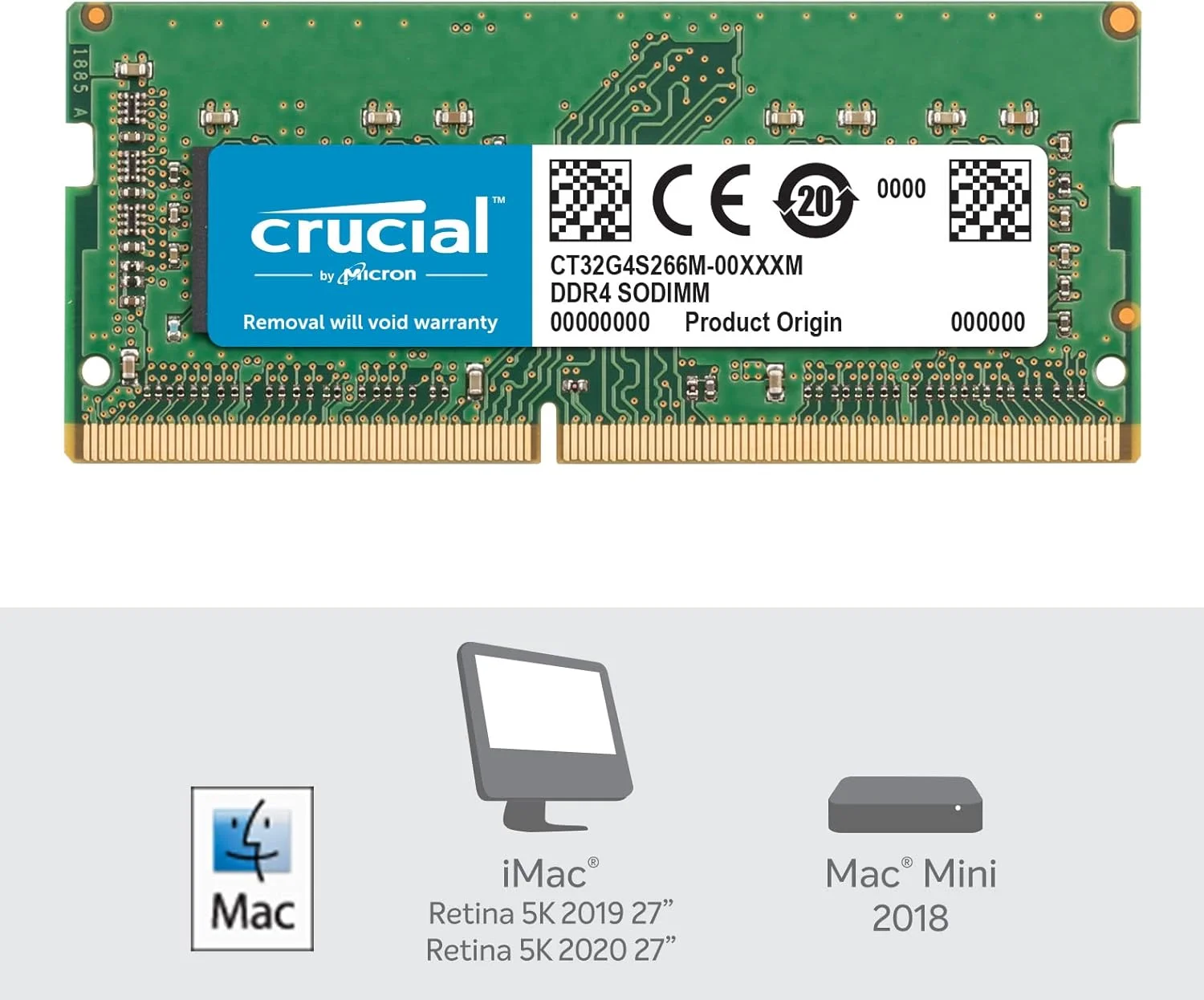 رم کروشیال 32 گیگابایت DDR4 2666 مگاهرتز CL19 مخصوص مک مدل CT32G4S266M رم کروشیال 32 گیگابایت DDR4 2666 مگاهرتز CL19 مخصوص مک مدل CT32G4S266M