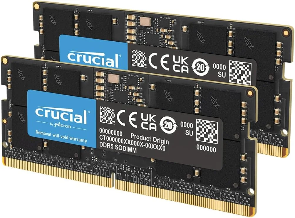 کیت رم 32 گیگابایتی Crucial (2x16GB) DDR5 5600MHz (یا 5200MHz یا 4800MHz) حافظه لپ تاپ CT2K16G56C46S5