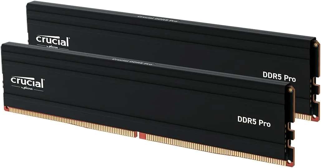 کیت 128 گیگابایتی (2x64GB) رم DDR5 کروشیال پرو، 5600 مگاهرتز (یا 5200 مگاهرتز یا 4800 مگاهرتز) حافظه گیمینگ دسکتاپ UDIMM، سازگار با جدیدترین پردازنده های اینتل و AMD مدل CP2K64G56C46U5