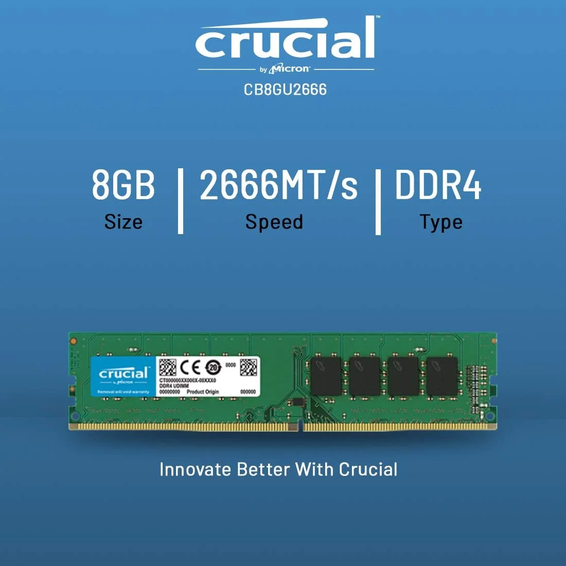 ماژول حافظه رم کامپیوتر دسکتاپ کروشیال بیسیکس 8 گیگابایت DDR4 1.2 ولت 2666 مگاهرتز CL19 UDIMM، سبز ماژول حافظه رم کامپیوتر دسکتاپ کروشیال بیسیکس 8 گیگابایت DDR4 1.2 ولت 2666 مگاهرتز CL19 UDIMM، سبز