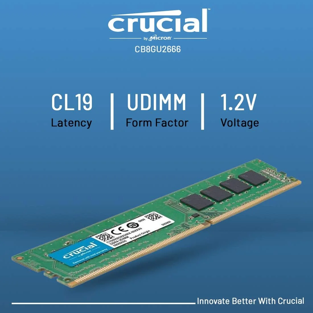 ماژول حافظه رم کامپیوتر دسکتاپ کروشیال بیسیکس 8 گیگابایت DDR4 1.2 ولت 2666 مگاهرتز CL19 UDIMM، سبز ماژول حافظه رم کامپیوتر دسکتاپ کروشیال بیسیکس 8 گیگابایت DDR4 1.2 ولت 2666 مگاهرتز CL19 UDIMM، سبز