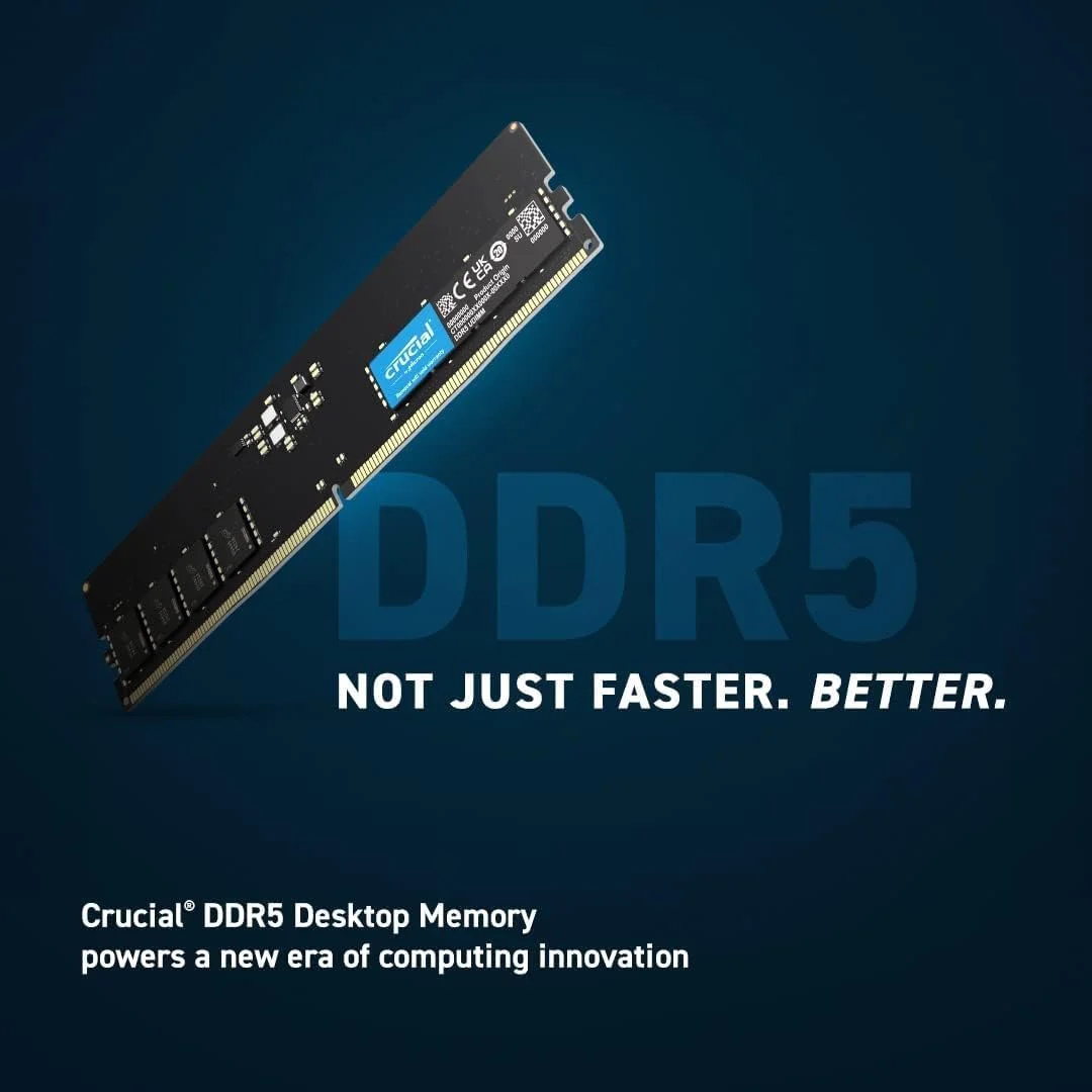 رم دسکتاپ کروشیال Basics با ظرفیت 16 گیگابایت DDR5 4800MT/s CL40 UDIMM 288-pin 1.1V رم دسکتاپ کروشیال Basics با ظرفیت 16 گیگابایت DDR5 4800MT/s CL40 UDIMM 288-pin 1.1V