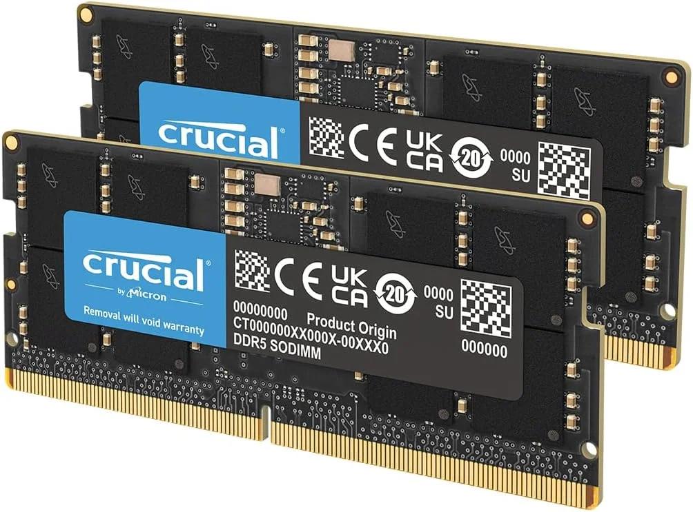 کیت رم 128 گیگابایتی کروشیال مدل CT2K64G56C46S5 DDR5 (دو عدد 64 گیگابایتی) 5600 مگاهرتز SODIMM CL46، ماژول حافظه برای لپ تاپ/نوت بوک، مینی پی سی، رم با کارایی بالا کیت رم 128 گیگابایتی کروشیال مدل CT2K64G56C46S5 DDR5 (دو عدد 64 گیگابایتی) 5600 مگاهرتز SODIMM CL46، ماژول حافظه برای لپ تاپ/نوت بوک، مینی پی سی، رم با کارایی بالا