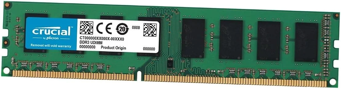 رم کامپیوتر کروشیال 8 گیگابایت DDR3L 1600 MT/s (PC3L-12800) تک کاناله غیر буферизованный UDIMM مدل CT25664BD160B 8GB CT102464BD160B