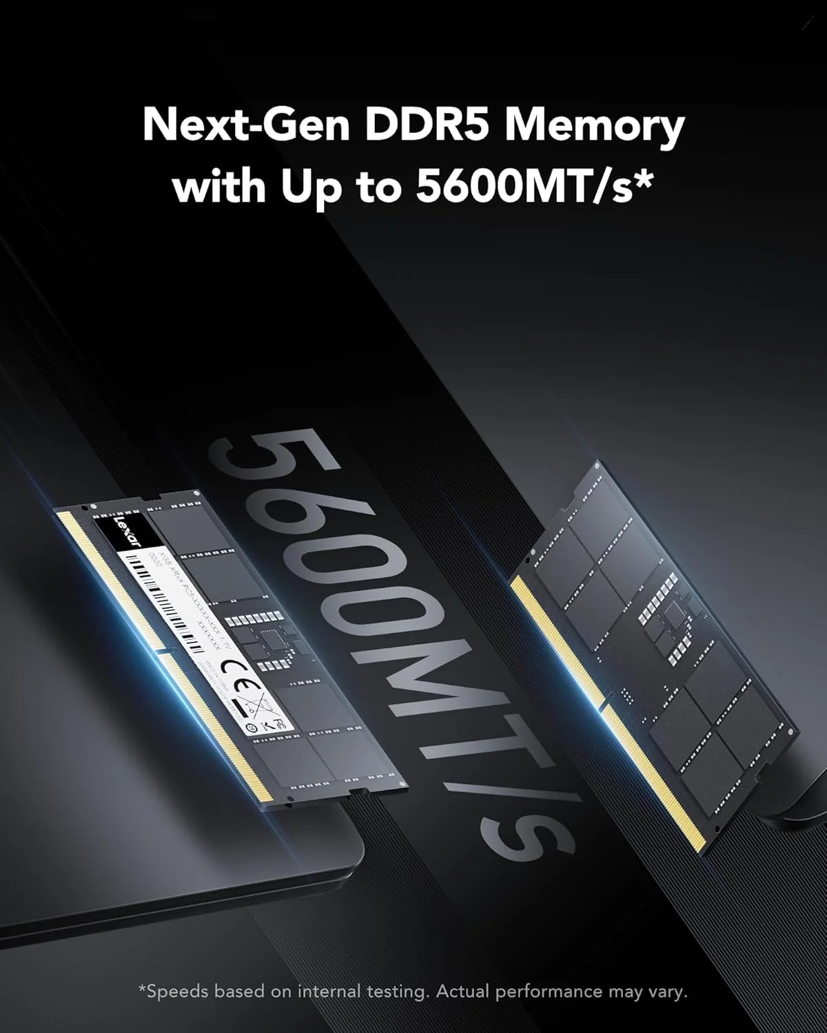 رم لپ تاپ Lexar SODIMM 16GB DDR5 با فرکانس 5600 مگاهرتز، 262 پین DDR5 SODIMM، رم DRAM SO-DIMM گیمینگ با عملکرد بالا برای حافظه لپ تاپ/مینی کامپیوتر All-in-one Intel NUC، 1.1 ولت، CL46-45-45-90 (LD5S16G56C46ST-BGS) رم لپ تاپ Lexar SODIMM 16GB DDR5 با فرکانس 5600 مگاهرتز، 262 پین DDR5 SODIMM، رم DRAM SO-DIMM گیمینگ با عملکرد بالا برای حافظه لپ تاپ/مینی کامپیوتر All-in-one Intel NUC، 1.1 ولت، CL46-45-45-90 (LD5S16G56C46ST-BGS)