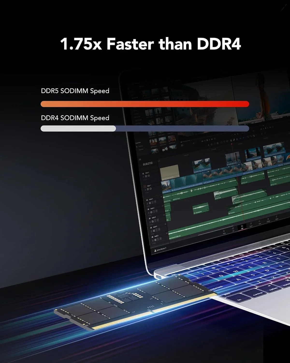 رم لپ تاپ Lexar SODIMM 16GB DDR5 با فرکانس 5600 مگاهرتز، 262 پین DDR5 SODIMM، رم DRAM SO-DIMM گیمینگ با عملکرد بالا برای حافظه لپ تاپ/مینی کامپیوتر All-in-one Intel NUC، 1.1 ولت، CL46-45-45-90 (LD5S16G56C46ST-BGS) رم لپ تاپ Lexar SODIMM 16GB DDR5 با فرکانس 5600 مگاهرتز، 262 پین DDR5 SODIMM، رم DRAM SO-DIMM گیمینگ با عملکرد بالا برای حافظه لپ تاپ/مینی کامپیوتر All-in-one Intel NUC، 1.1 ولت، CL46-45-45-90 (LD5S16G56C46ST-BGS)