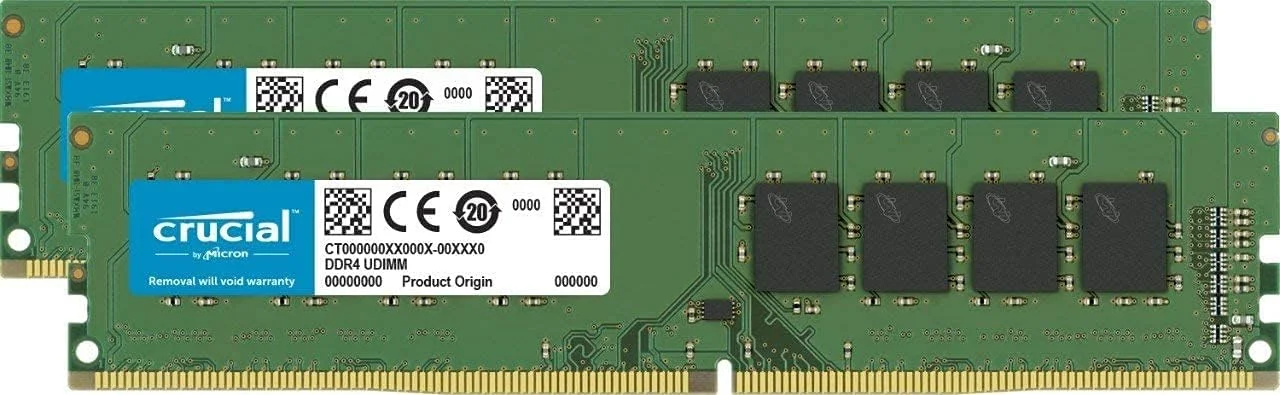 کیت رم 32 گیگابایتی Micron Crucial (دو عدد 16 گیگابایتی) DDR4 3200MHz CL22 (یا 2933MHz یا 2666MHz) حافظه دسکتاپ مدل CT2K16G4DFD832A