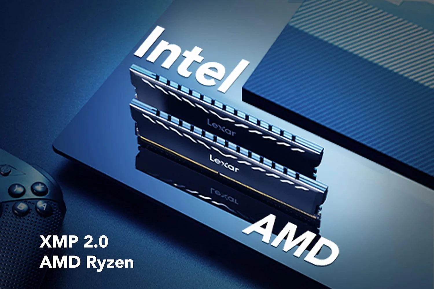 کیت رم 16 گیگابایتی Lexar THOR DDR4 (دو عدد 8 گیگابایتی) 3200 مگاهرتز، حافظه دسکتاپ UDIMM با 288 پین DRAM، حافظه کامپیوتر با عملکرد بالا XMP 2.0، CL16-18-18-38، 1.35 ولت (LD4BU008G-R3200GDXG)