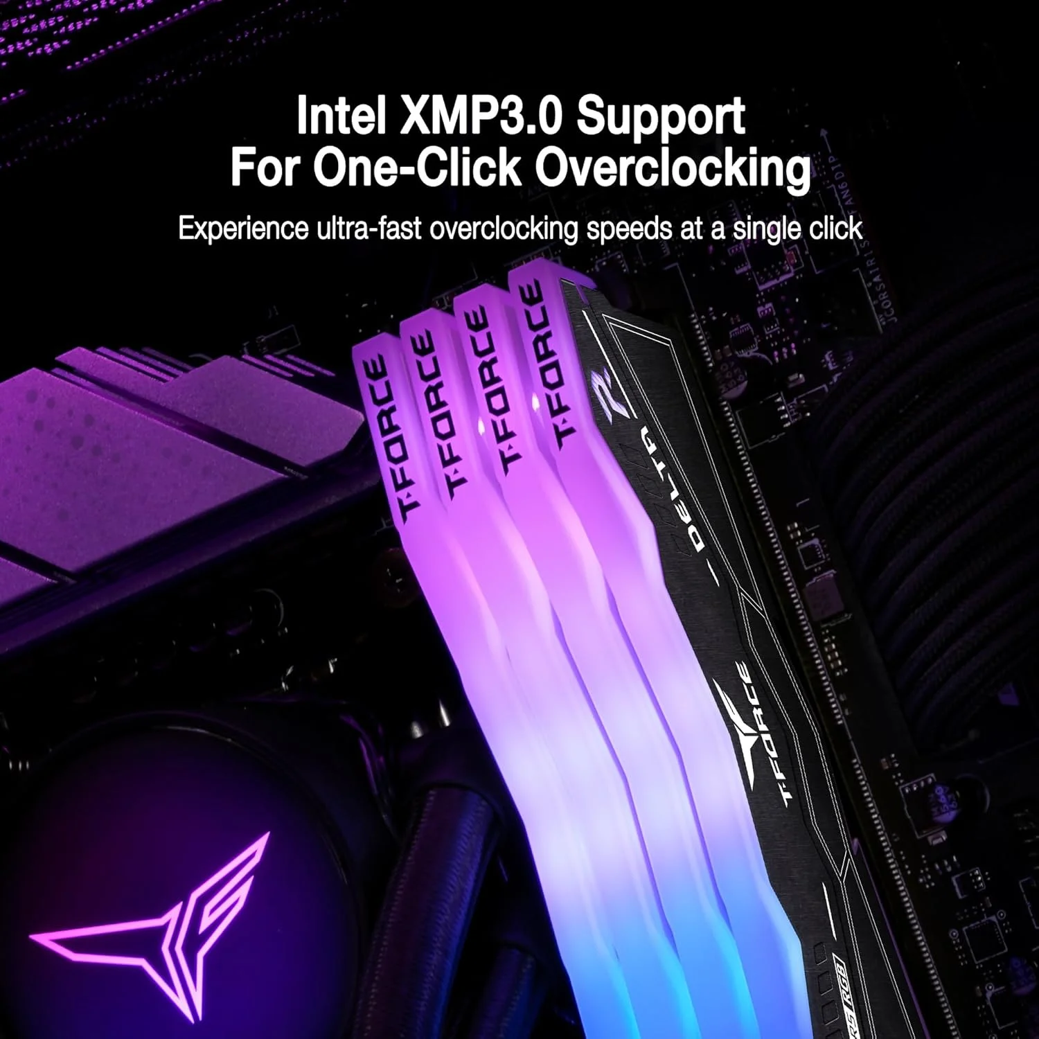 رم دسکتاپ TEAMGROUP T-Force Delta RGB DDR5 با ظرفیت 32 گیگابایت (2x16GB) 6000MHz PC5-48000 CL38 سازگار با Intel XMP 3.0 و AMD Expo مدل FF3D532G6000HC38ADC01