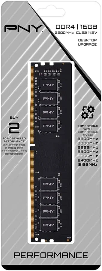 رم دسکتاپ PNY با ظرفیت 16 گیگابایت، عملکرد DDR4 3200MHz (MD16GSD43200-TB) رم دسکتاپ PNY با ظرفیت 16 گیگابایت، عملکرد DDR4 3200MHz (MD16GSD43200-TB)