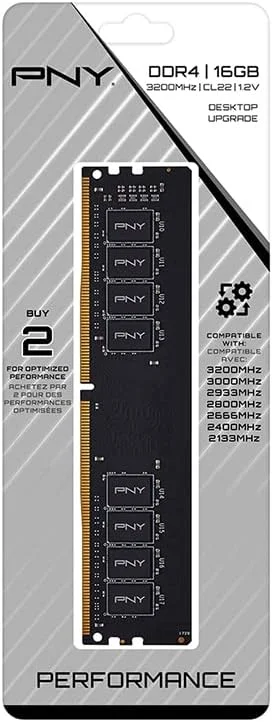 رم دسکتاپ PNY با ظرفیت 16 گیگابایت، عملکرد DDR4 3200MHz (MD16GSD43200-TB) رم دسکتاپ PNY با ظرفیت 16 گیگابایت، عملکرد DDR4 3200MHz (MD16GSD43200-TB)