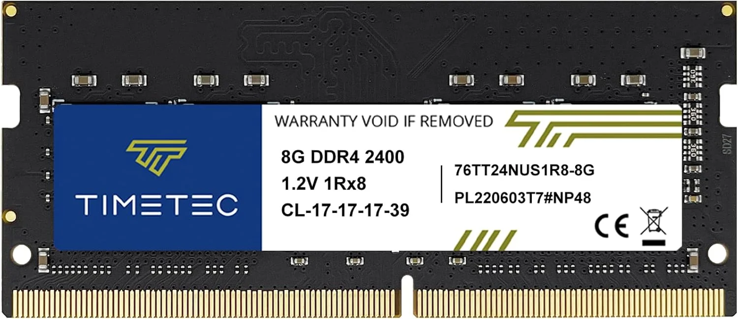 رم لپ تاپ تایمتک 8 گیگابایت DDR4 2400MHz (DDR4-2400) PC4-19200 (PC4-2400T) Non-ECC Unbuffered 1.2V CL17 1Rx8 Single Rank 260 Pin SODIMM