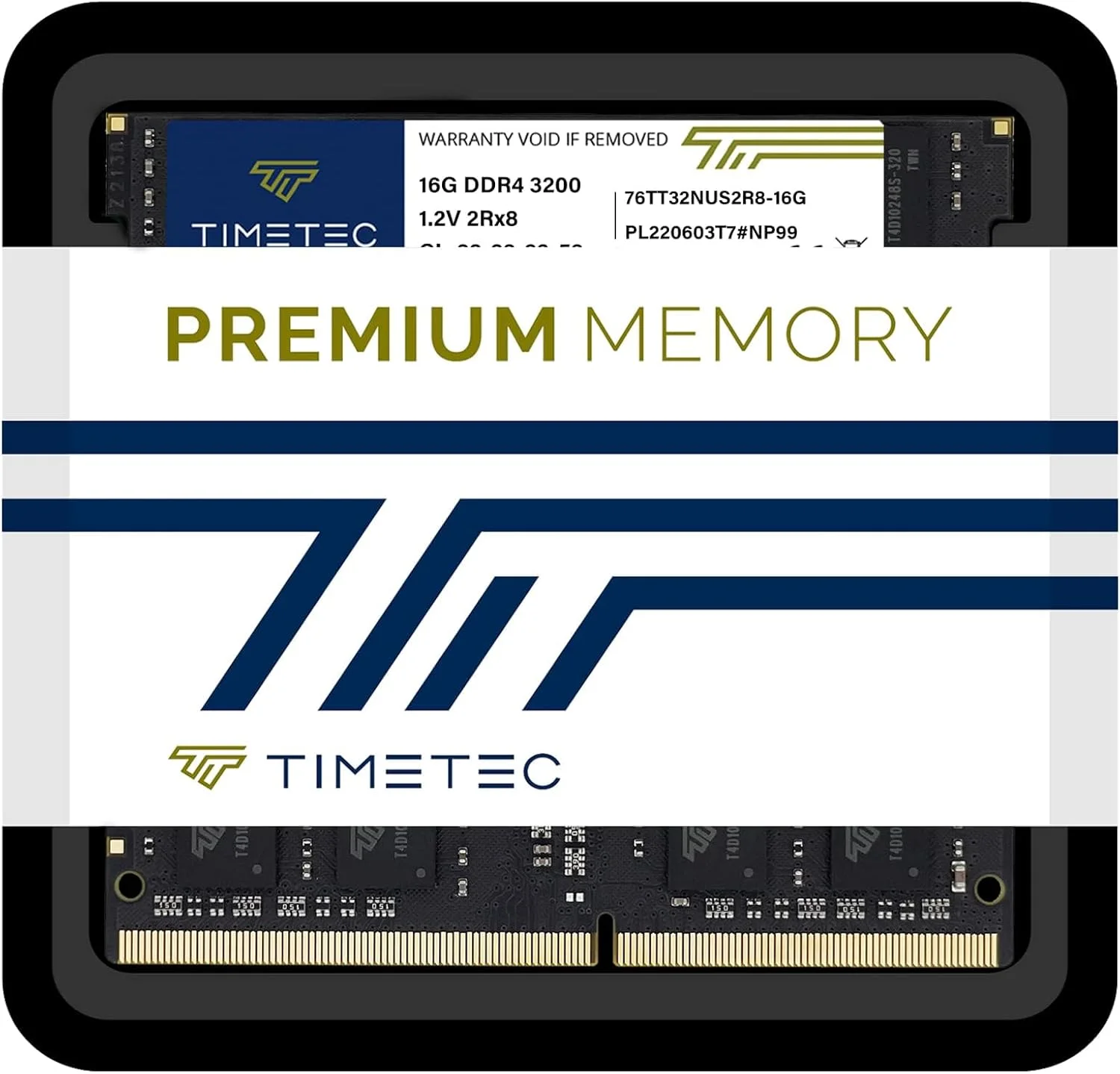 کیت 32 گیگابایتی (2x16 گیگابایت) Timetec DDR4 3200MHz (یا 2933MHz یا 2666MHz) PC4-25600 Non-ECC Unbuffered 1.2V CL22 2Rx8 Dual Rank 260 Pin SODIMM رم لپ تاپ نوت بوک PC کامپیوتر ماژول ارتقا حافظه
