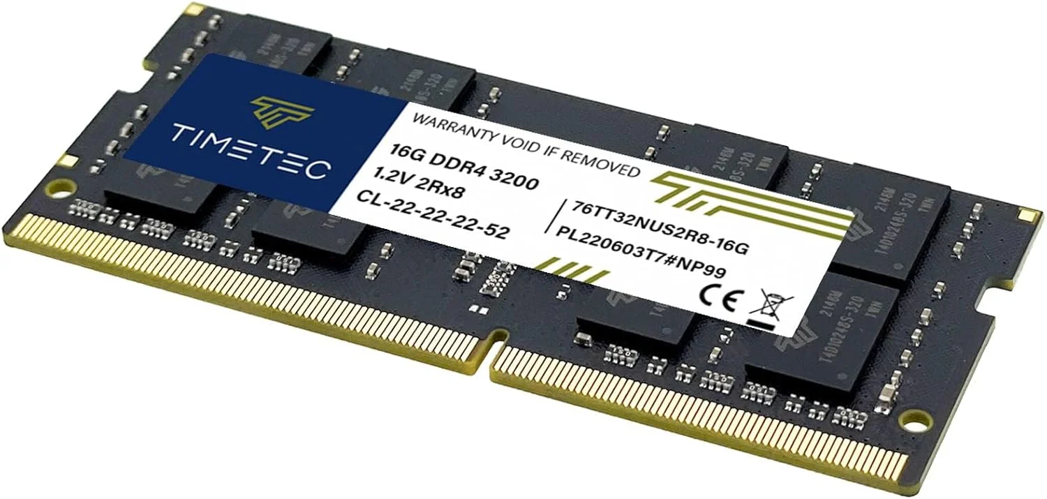کیت 32 گیگابایتی (2x16 گیگابایت) Timetec DDR4 3200MHz (یا 2933MHz یا 2666MHz) PC4-25600 Non-ECC Unbuffered 1.2V CL22 2Rx8 Dual Rank 260 Pin SODIMM رم لپ تاپ نوت بوک PC کامپیوتر ماژول ارتقا حافظه