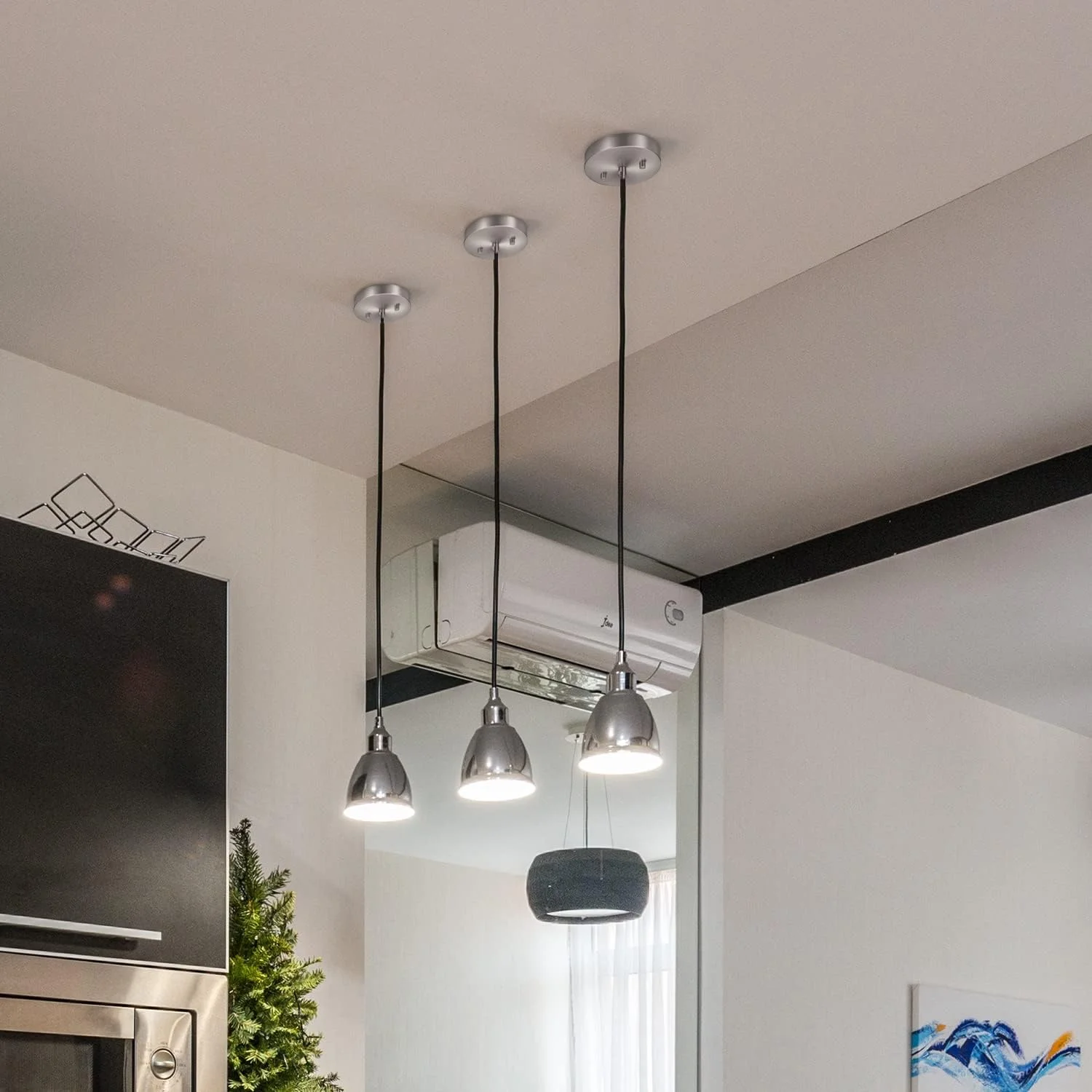 کیت سایبان روشنایی سقفی تک سر Canomo 5 1/8 اینچی با تمام سخت افزارهای نصب برای لوستر یا چراغ آویز (نیکل ساتن) کیت سایبان روشنایی سقفی تک سر Canomo 5 1/8 اینچی با تمام سخت افزارهای نصب برای لوستر یا چراغ آویز (نیکل ساتن)
