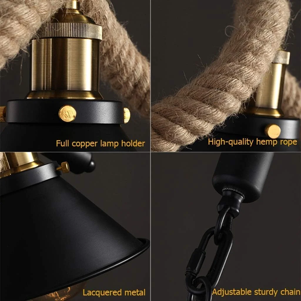 چراغ آویز رترو CattleBie، چراغ آویز LED با طناب کنفی، لوستر آهنی، آباژور آویز فلزی مشکی، چراغ سقفی عتیقه، چراغ مدرن میز غذاخوری، چراغ آویز با قابلیت تنظیم ارتفاع چراغ آویز رترو CattleBie، چراغ آویز LED با طناب کنفی، لوستر آهنی، آباژور آویز فلزی مشکی، چراغ سقفی عتیقه، چراغ مدرن میز غذاخوری، چراغ آویز با قابلیت تنظیم ارتفاع