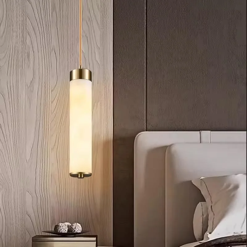 چراغ آویز استوانه ای مدرن، مرمر مرمرنما، روکش فلز طلایی، لوستر جزیره آشپزخانه چراغ آویز استوانه ای مدرن، مرمر مرمرنما، روکش فلز طلایی، لوستر جزیره آشپزخانه