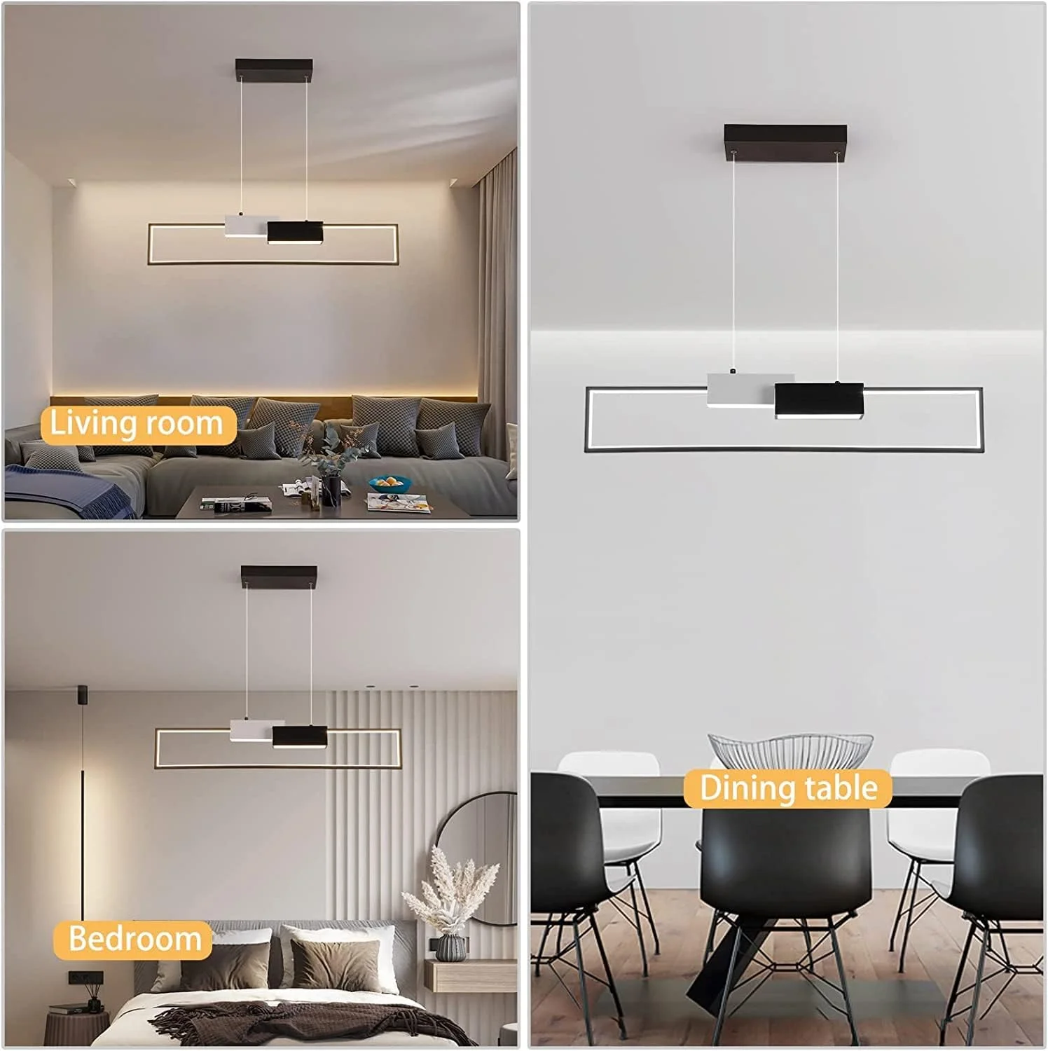 چراغ آویز LED گانید، لوستر LED مدرن دیمر پذیر با ریموت، چراغ آویز آویز مربعی خلاقانه، چراغ سقفی آویز قابل تنظیم برای آشپزخانه اتاق ناهار خوری اتاق خواب، 40 وات چراغ آویز LED گانید، لوستر LED مدرن دیمر پذیر با ریموت، چراغ آویز آویز مربعی خلاقانه، چراغ سقفی آویز قابل تنظیم برای آشپزخانه اتاق ناهار خوری اتاق خواب، 40 وات