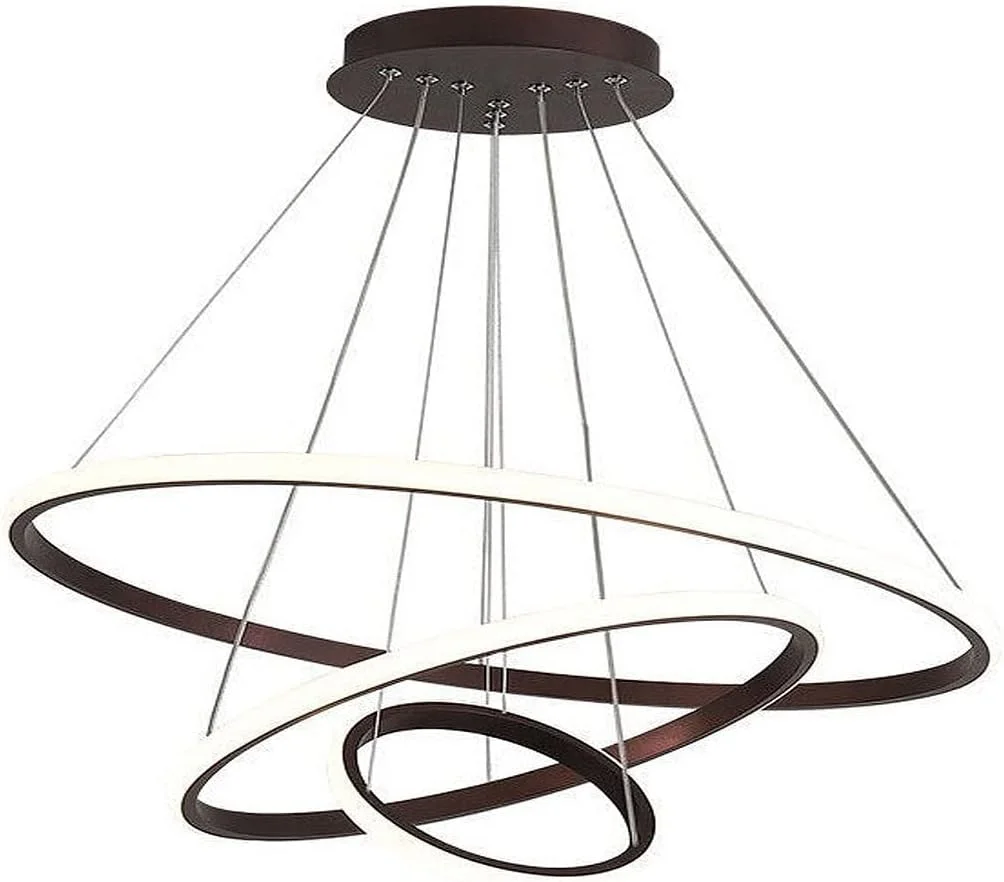 چراغ آویز LED مدرن و هوشمند C&C Home، لوستر LED 3 حلقه ای، چراغ آویز سقفی LED دایره ای معاصر با قابلیت تنظیم نور و 3 رنگ در یک LED سفید، گرم، طبیعی، 60 وات چراغ آویز LED مدرن و هوشمند C&C Home، لوستر LED 3 حلقه ای، چراغ آویز سقفی LED دایره ای معاصر با قابلیت تنظیم نور و 3 رنگ در یک LED سفید، گرم، طبیعی، 60 وات