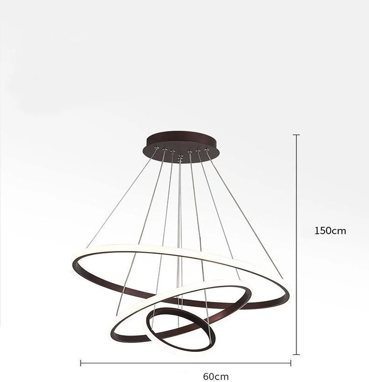 چراغ آویز LED مدرن و هوشمند C&C Home، لوستر LED 3 حلقه ای، چراغ آویز سقفی LED دایره ای معاصر با قابلیت تنظیم نور و 3 رنگ در یک LED سفید، گرم، طبیعی، 60 وات چراغ آویز LED مدرن و هوشمند C&C Home، لوستر LED 3 حلقه ای، چراغ آویز سقفی LED دایره ای معاصر با قابلیت تنظیم نور و 3 رنگ در یک LED سفید، گرم، طبیعی، 60 وات