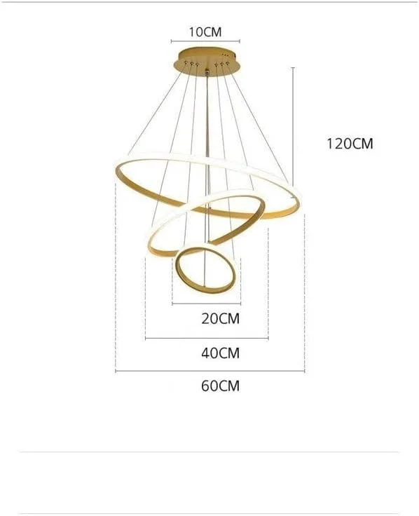 لوستر آویز مدرن C&C Home، حلقههای LED، لوستر آویز سقفی دایرهای، چراغ آویز با ارتفاع قابل تنظیم، نورپردازی LED کم مصرف، پرداخت فلزی شیک و ایدهآل لوستر آویز مدرن C&C Home، حلقههای LED، لوستر آویز سقفی دایرهای، چراغ آویز با ارتفاع قابل تنظیم، نورپردازی LED کم مصرف، پرداخت فلزی شیک و ایدهآل