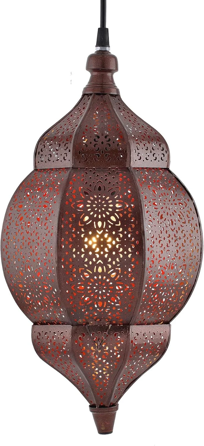 چراغ آویز مراکشی Homesake - چراغ های سقفی فلزی دست ساز وینتیج، لوستر جھومار برای اتاق نشیمن، اتاق خواب، اتاق غذاخوری - سازگار با LED، نورپردازی جشن، دکوراسیون منزل چراغ آویز مراکشی Homesake - چراغ های سقفی فلزی دست ساز وینتیج، لوستر جھومار برای اتاق نشیمن، اتاق خواب، اتاق غذاخوری - سازگار با LED، نورپردازی جشن، دکوراسیون منزل